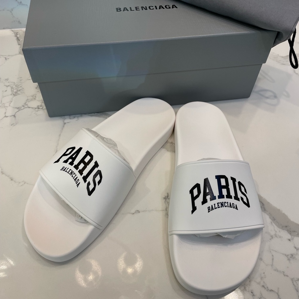 BALENCIAGA Womens Cities Pool Slide Sandals 10 B/40 EU - Picture 2 of 14